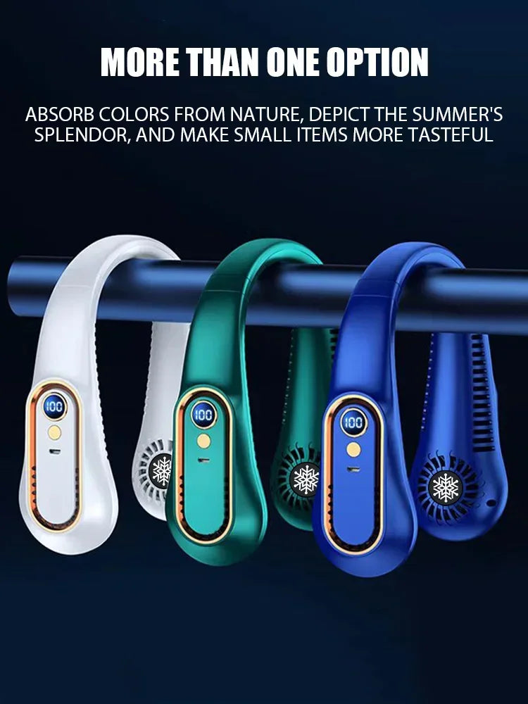 👉 Stay Cool Anywhere™ | Hands-Free Neck Fan ❄️ (Rechargeable & Silent)