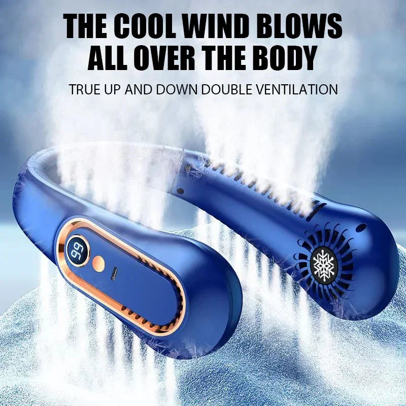 👉 Stay Cool Anywhere™ | Hands-Free Neck Fan ❄️ (Rechargeable & Silent)