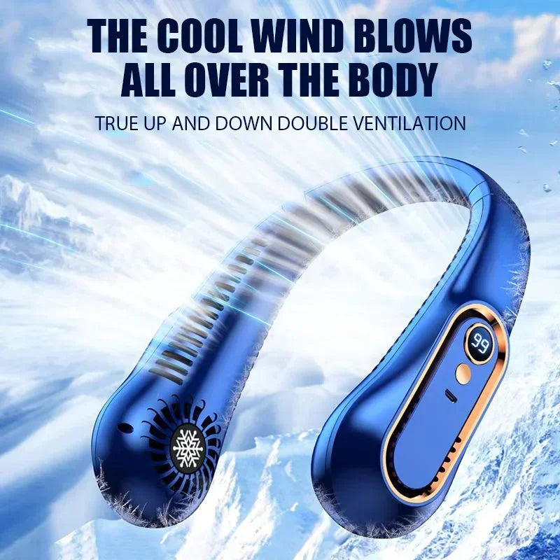 👉 Stay Cool Anywhere™ | Hands-Free Neck Fan ❄️ (Rechargeable & Silent)