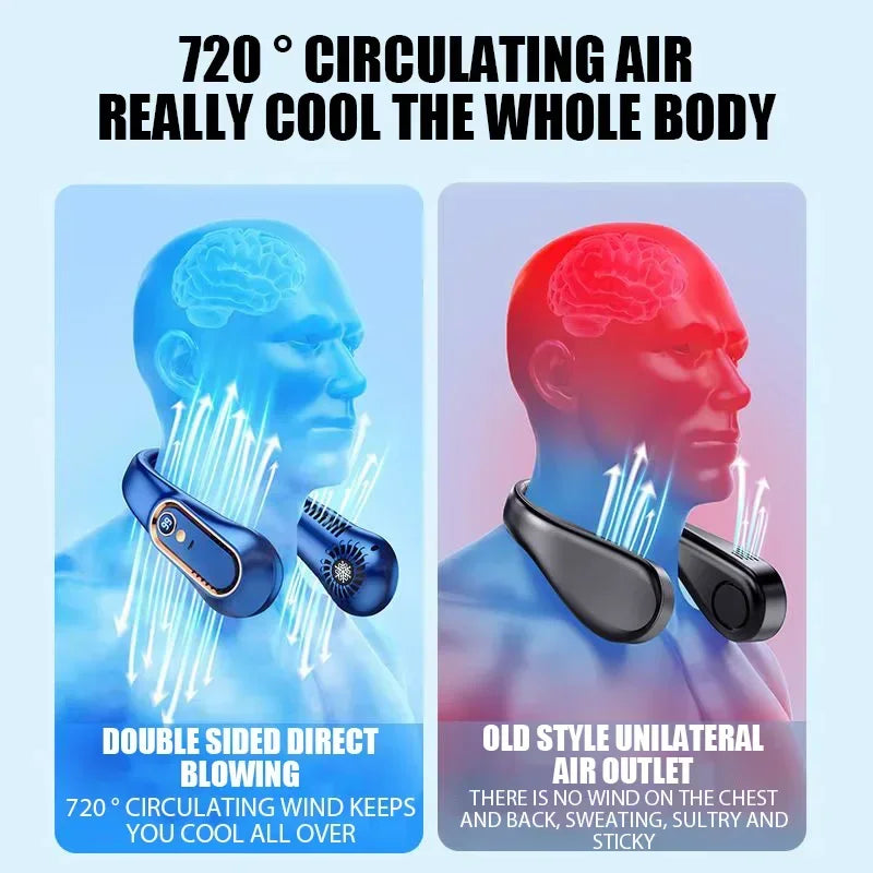 👉 Stay Cool Anywhere™ | Hands-Free Neck Fan ❄️ (Rechargeable & Silent)